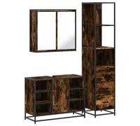 Generico Kangqiling 3301152 - Juego de muebles de baño de 3 piezas, roble ahumado de madera multicapa, marrón, 3301152