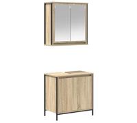 Generico kangqiling 3328390 - Juego de muebles de baño de 2 piezas, roble sonoma de madera multicapa, marrón, 3328390