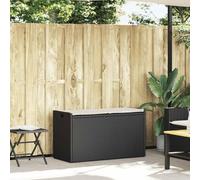 Generico kangqiling 4104060 - Baúl de exterior con cojín negro, 100 cm, de ratán sintético, color negro