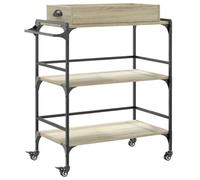 Generico kangqiling 842342 - Carro de cocina de roble Sonoma, 81,5 x 41 x 92,5 cm, madera multicapa marrón, 842342