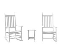 Generico kangqiling - Juego de 2 sillas mecedoras plegables blancas de álamo macizo, 3281592