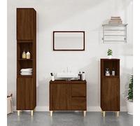 Generico Kangqiling3185542 - Juego de muebles de baño de 3 piezas de roble marrón de madera multicapa