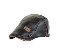 Genérico Karting Niño Boina de Cuero para Hombre Ajustable Gavroche Sombrero Boina Sombrero Conducción Sombrero Gorra Boina Sombrero Plano Gorra Fieltro Hombre Invierno, Le Noir, Talla única