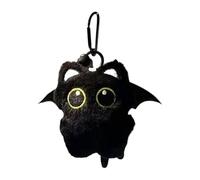 Genérico Katzen Schlüsselanhänger - 8cm Mini Rucksackanhänger | Plüsch & PP-Baumwolle Schwarze Katze, Süßer Sammelbarer Schlüsselring Für Kinder Und Erwachsene Für Handtaschen Autos Oder Geburtstag