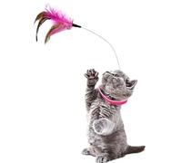 Generico Katzenhalsband Spielzeug -23cm Katzenspielzeug | Spielzeug mit Schwanz - Automatisches Katzenhalsband mit Feder Spielangel für Bewegung Training Unterhaltung Indoor Outdoor Garten Park Katze