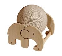 Genérico Katzenkratzspielzeug - 7.48-Inch Katzen Kratzball Spielzeug | Sisal Holz Kratzball - Natürlicher Katzenkratzball Aus Seil Und Massivholz 18-19 Cm Rund Möbel Schutz Spielzeug