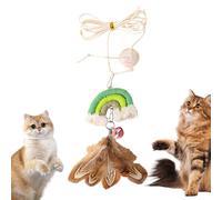 Genérico Katzenspielzeug Mit Federn, Federspielzeug Für Hauskatzen, Aufhängbares Katzenspielzeug, Einziehbares Katzenfederspielzeug Mit Glocke, Zum An Der Tür, Teaser-Spielzeug Für Katzen Und Kätzche