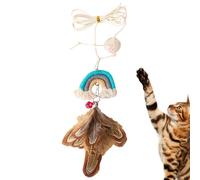 Genérico Katzenspielzeug Mit Federn, Federspielzeug Für Hauskatzen, Aufhängbares Katzenspielzeug, Katzenfederspielzeug Mit Glocke, Zum An Der Tür, Teaser-Spielzeug Für Katzen Und Kätzche