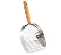Genérico Katzenstreu-Schaufel - Edelstahl Mit Ergonomischem Langgriff | Kattenbakschep met houder, Tragbares Katzenzubehör | Kitty Kattenbakschep with Robust Sieve, Reinigungshilfe