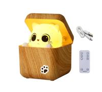 Genérico Kawaii Bedside Lamp | Cute Hiding Cat Night Light USB Rechargeable Sound Activated 3 Modes | For Bedroom, Living Room, Nightstand, Home Decor