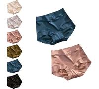 Genérico Keepholdon Ladies Ice Silk High Waist Panties, Premium Satin Moisture-Absorbing Panty, Plain Color Briefs