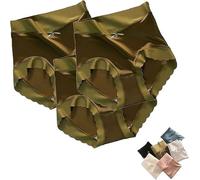 Genérico Keepholdon Ladies Ice Silk Panties, Premium Satin Ice Silk Moisture Absorbing Panties, Plain Color High Waist Smooth Briefs