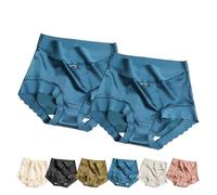 Genérico Keepholdon Ladies Ice Silk Panties, Premium Satin Ice Silk Moisture Absorbing Panties, Plain Color High Waist Smooth Briefs