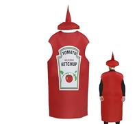 Genérico Ketchup Cosplay Costume - Unisex Outfit 102x70cm, Funny Role Playing | Dress Up Clothes Novelty Clothing For Men Women Adults Couple Halloween Holiday Stage Comedy Performer Food Theme Props