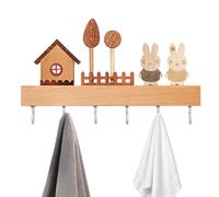 Genérico Key Holder - Wooden Keys Rack Organizer - Key Hanger Organizer | 6-Hook Decorative Wall Mount | Style Keys Storage Rack, Entryway Coat Hanger, No-Drill Installation For Home Office