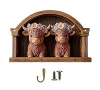 Genérico Key Hooks For Wall - Highland Cattle Coat Rack Room Decor, Wall Key Hanger For Hallway | Entrance Living Room Doorway Bathroom Entryway Entrance Living Home Door Garage, 30x20cm/