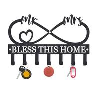 Genérico Key Organizer - Wall Mounted Hanger for Entryway | Hollow Style Modern Rack with Multi Hook Layout & Sl rame for Keychain Storage, Coat Hanging, Towel Placement and Purse Display