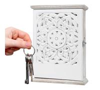 Genérico Key Storage Lock Box,with 6 Hooks Vintage Carving Organizer | Wall Mount Lock Box Key Organizer Hanger,for Home Office Hallway Living Room Entryway Front Door Patio Apartment