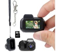 Genérico Keychain Camera, 1080P HD Mini Camera Keychain That Works, Key Chain Mini Photo/Video Camera, Retro Portable Mini Pixel Camera with Eight Filters for Indoor Home Outdoor (8G)
