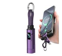 Genérico Keychain Charging Cable - 65W 4 In 1 Power Data Link Cable, Digital Display Fast Charge Cord | multii Connector Energy Transfer Solution For High Speed Device syncc Utility Backpacking Trips