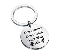 Genérico Keychain For Athlete - Inspirational Keychains With Don't Drown,Compact Stainless Steel Triathlons Keychains For Athletes, Sports Enthusiasts, Backpack Accessory