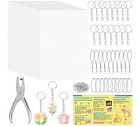 Genérico Keychain Making Kit | DIY Pendant With 30 Pieces Shrrink Sheets - Keychain Craft Maaking Kit,for Kids Birthday Party Home School Kindergarten Birthdays