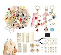 Genérico Keychain Making Supplies - 325-Piece Jewelry Making Crafts, Key Chain Supplies, Alloy Jewelry Craft Suppliess, Keychain Makings Kit For Kids Teens Adults Birthday Party Home School Classroom