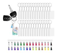 Genérico Keychain Sublimation Blanks Rectangle, Double-Sided Keychain Blank with Rings and Tassels for Crafting Art Projects Backpack Wallet Purse Decoration