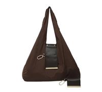 Genérico Keychain Tote Bag, Compact Foldable Vegan PU Leather Bag with Key Ring, Expands Reusable Spacious Shopping Shoulder Bag