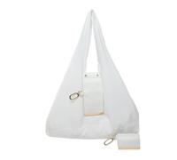 Genérico Keychain Tote Bag, Compact Foldable Vegan PU Leather Bag with Key Ring, Expands Reusable Spacious Shopping Shoulder Bag