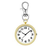 Genérico Keychain Watch - 8cm Clip On Pocket Watch | Alloy Portable Watchs Pendant, Stylish Round Bag Charm Accessory For Nursing Hiking Travel and Gift Giving Lightweight Water Resistant