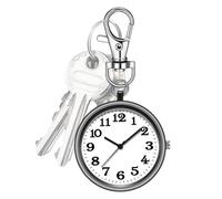 Genérico Keychain Watch - 8cm Clip On Pocket Watch | Alloy Portable Watchs Pendant, Stylish Round Bag Charm Accessory For Nursing Hiking Travel and Gift Giving Lightweight Water Resistant