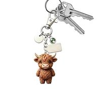 Genérico Keyring Charm - Cute Acrylic Cow Shape Bag Pendant, Lightweight 7cm | Animal Keychain For Handbags, School, Travel, Shopping, Men, Women, Kids And Daily Use