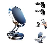 Genérico Kicklo Phone Holder, 2025 New Kicklo Phone Holder for Car, Alloy Folding Magnetic, Kicklos 360 Degree Rotatable Car Dashboard Phoneholder, Universal for All Phones (Silver)