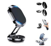 Genérico Kicklo Phone Holder, 2025 New Kicklo Phone Holder for Car, Alloy Folding Magnetic, Kicklos 360 Degree Rotatable Car Dashboard Phoneholder, Universal for All Phones (Black)