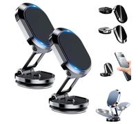 Genérico Kicklo Phone Holder, 2025 New Kicklo Phone Holder for Car, Alloy Folding Magnetic, Kicklos 360 Degree Rotatable Car Dashboard Phoneholder, Universal for All Phones (Black 2)