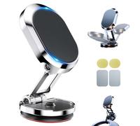Genérico Kicklo Phone Holder, Kicklo Foldable Magnetic Car Phone Holder, 360 Degree Rotatable Alloy Mount, Grip for Dashboard Air Vent Use, Universal Compatibility with Smartphone (Silver)
