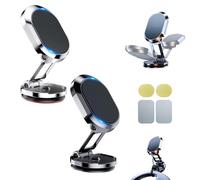 Genérico Kicklo Phone Holder, Kicklo Foldable Magnetic Car Phone Holder, 360 Degree Rotatable Alloy Mount, Grip for Dashboard Air Vent Use, Universal Compatibility with Smartphone (2 Pcs Mix)