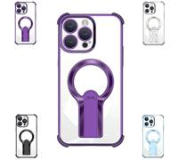 Genérico Kickstand Case, Magnetic Kickstand - Stylish, Strong, Phone Case with Glossy Finish, for iPhone 13, 14, 15, 16 Pro MAX/Plus (Purple,17 Pro)