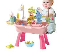 Genérico Kid Water Table, 4-in-1 Outdoor Sink Toy with Electric Faucet, Educational Pretend Play For Boys, Girls, Travel, Backyard, Daycare, & Encourages Social Interaction 21.26x11.42x20.87 In