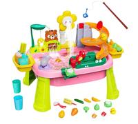 Genérico Kid Water Table, Beach Outdoor Toy, Electric Pump, Educational Fishing Game, Sensory Pretend Play for Ages 3-8 Boys Girls Travel Birthday Picnic, 23.62x16.73x17.32 Inches