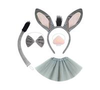 Genérico Kids Animal Dress Up - Children’s Animal Headband Set, Fuzzy Tails Ears Nose Bow Tie Accessories, Easy Wear Cute Play Outfit, Costume Accessory for Halloween Cosplay Party Pretend Games