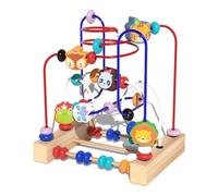 Genérico Kids Bead Maze Toy - 8.86-Inch Wooden Bead Maze | Wood Animal Learning - Sturdy Educational Toy with Vibrant Animal Graphics Promotes Early Learning for Children Fine Motor Skills