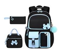 Genérico Kids Bookbag - Girls Backpack with Lunchbox Bow with Pencil Case