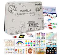 Genérico Kids Busy Book, 12-Page Preschool Learning Activities Books, Kindergarten Fine Motor Skills Activities for Kids Ages 3-5, Educational Booked, 12.2x9.8x1.9 Inches, 739.35g