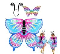 Genérico Kids Butterfly Wings - Colorful Dress Up Accessories, Girls Fairy Wings Cloak, Vibrant Shoulder Cape | Child Translucent Angel Costume Shawl for Graduation School Carnivals Stage