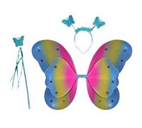 Genérico Kids Butterfly Wings, Cosplay Fairy Set, Festival Hair Hoop and Cloth Wings Costume Accessory, Dress Up Props for Girls Children Parties Birthdays, 18.9x14.96 Inches, 75g