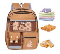 Generico Kids Capybara Backpack, Cartoon Animal School Bag, Waterproof Printed Pouch, Large-Capacity Travel Pack, 16.54x11.81x6.3 Inches Lightweight and Quality, Ideal for Kindergarten Trip, D,