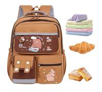 Genérico Kids Capybara Backpack, Children Backpack Cute Capybara Animal, 16,54 x 11,81 x 6,3 pulgadas Adorable Straps Design Stationery Organizer Large Capacity for Pencils Rulers, multicolor, B
