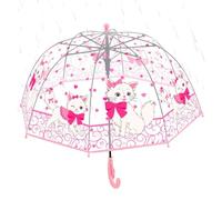 Genérico Kids Clear Bubble Umbrella, Cute Cartoon Dome Rain Umbrella, Windproof Safety Design With Easy Grip Hook Handle, Transparent Umbrellas For Boys And Girls Aged 2-7